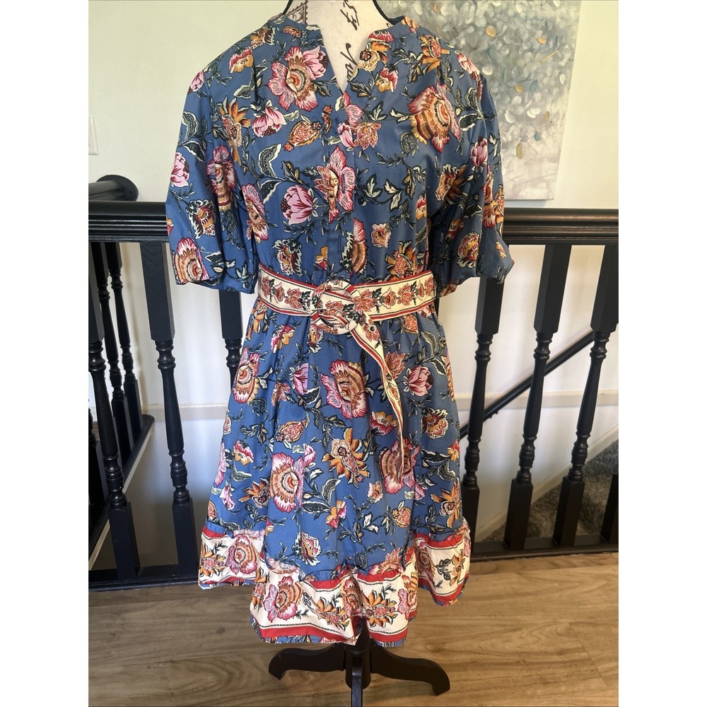 Joie Floral Puff Sleeve Dress with‎ Matching Belt. Size 8 New